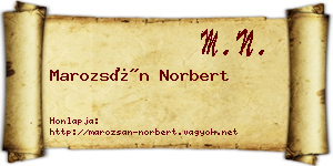 Marozsán Norbert névjegykártya