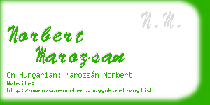 norbert marozsan business card