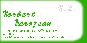 norbert marozsan business card